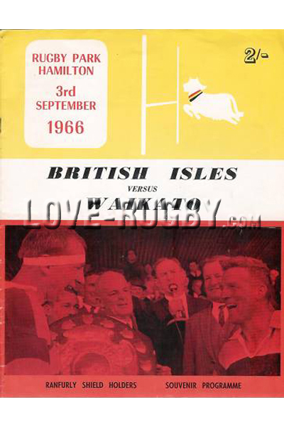 1966 Waikato v British Isles  Rugby Programme